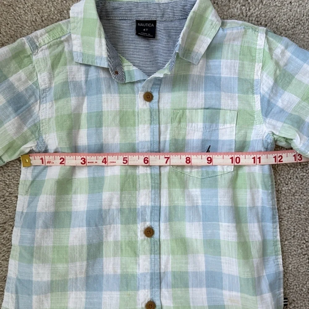 Nautica Kids Green and Blue Plaid Shirt size 4T